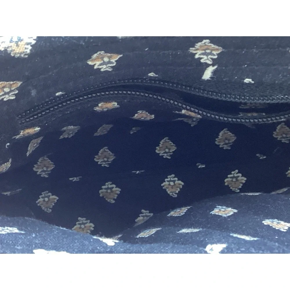 VTG Vera Bradley Jilly Purse Pirouette Pattern Black Quilted Strap 10